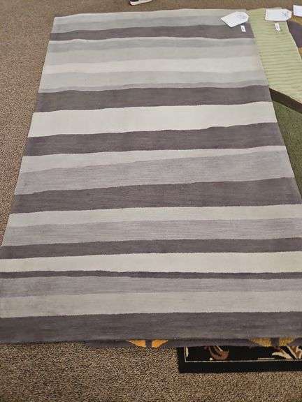 5x8 Gray Stipe Rug image