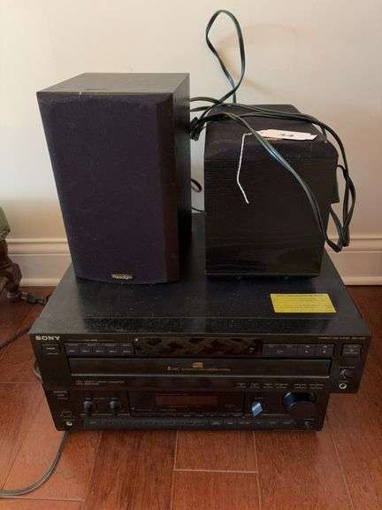 Sony stereo receiver, CD player, pr of Paradym speakers image
