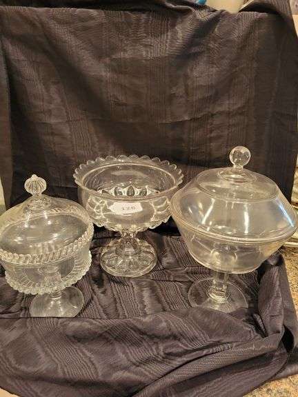Pedastal Compote, Pedastal Candy Dishes w/Lids image