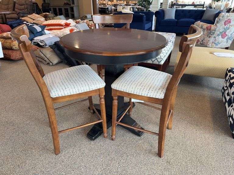 36" PEDESTAL PUB TABLE & 3 CHAIRS - BASSETT FURNITURE IND., INC image