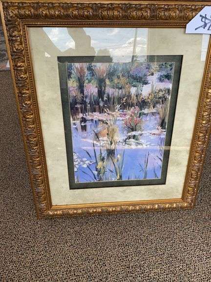 2 WALL PICTURES, WA6111 LILY POND (DECORATIVEPICTURE - PICTURES 23”w x 26”h,ESTATE HOME 35”w x 29”h image