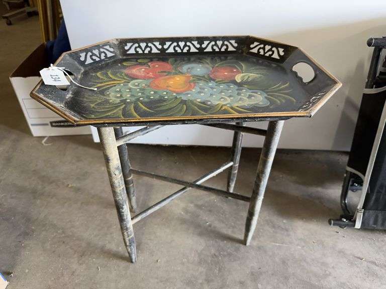 Serving tray with wooden stand image