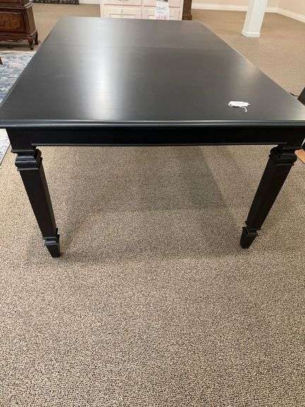 BLACK DINING TABLE WITH TURNED LEGS image