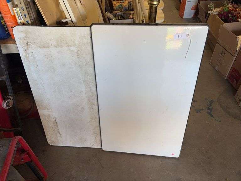 2 vintage porcelain table tops