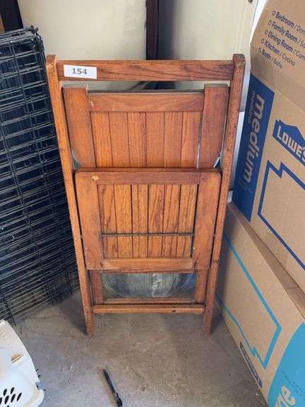 Folding oak chair image