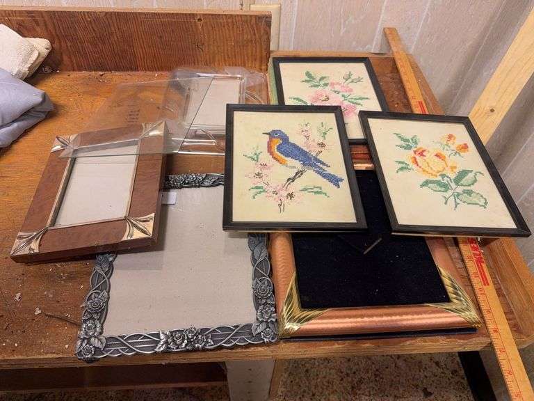 Framed needlepoint, picture frames, children's book image