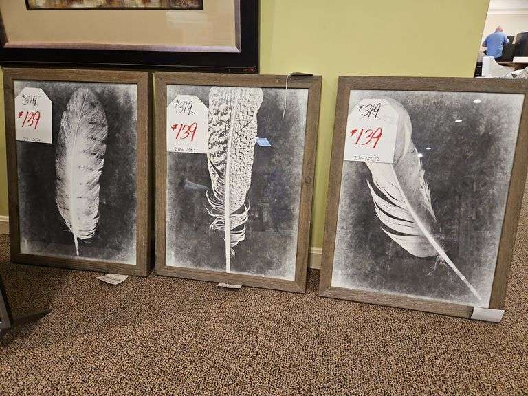 LOT OF 3 INVERTED FEATHER VI - BASSETT FURNITURE IND., INC image