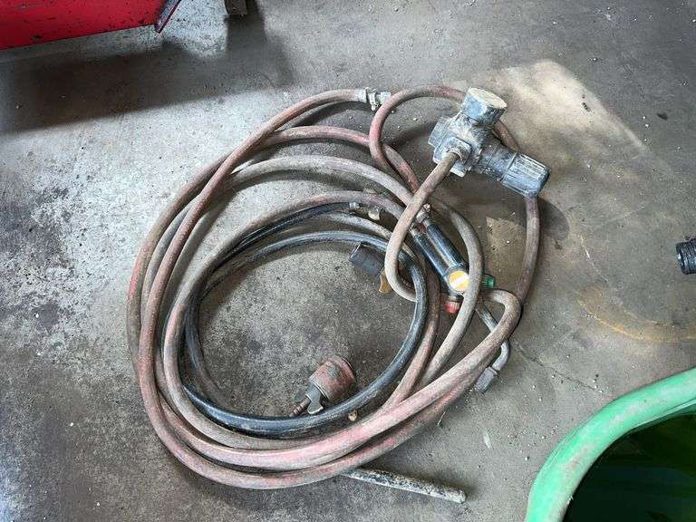 Heavy duty electric cords with electrical boxes, Natural Gas-Compressed Air Torch & hoses with regulators and a torch handle image