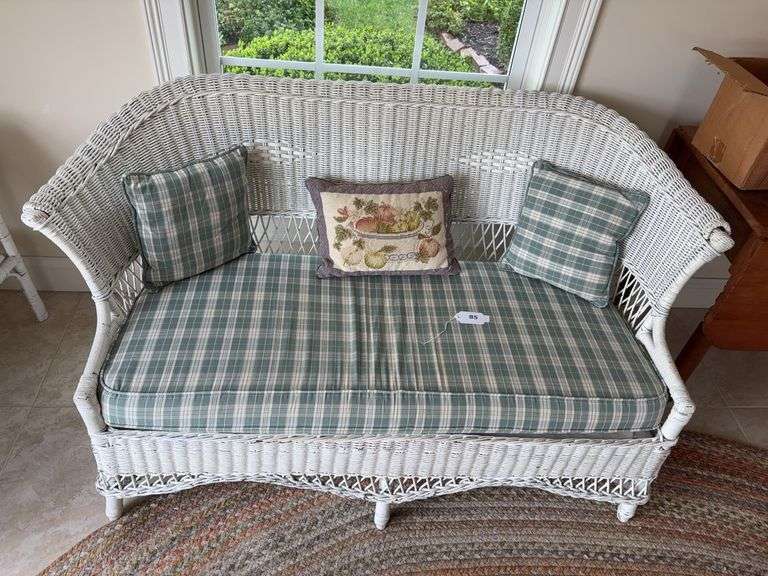 51” wicker loveseat w/ cushion image