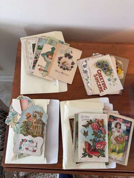 Vintage greeting cards, umbrella image