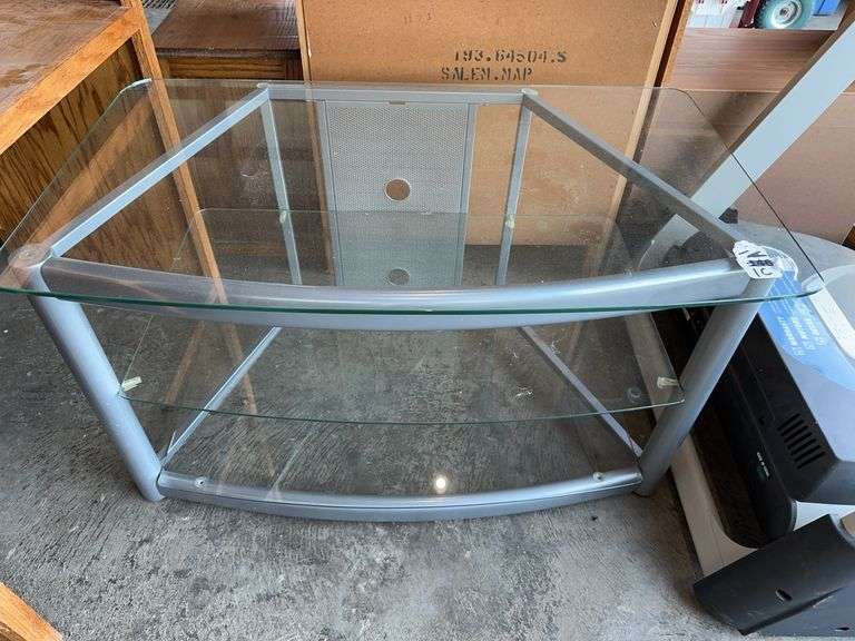 TV console with glass shelves image