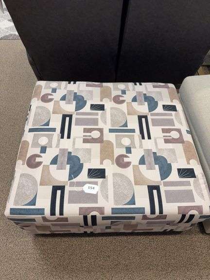 OTTOMAN CHEVLOIT MIDNIGHT - HUGHES FURNITURE image