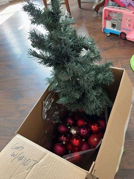 3,boxes Christmas dishes and decor, 1 box wreaths and floral image