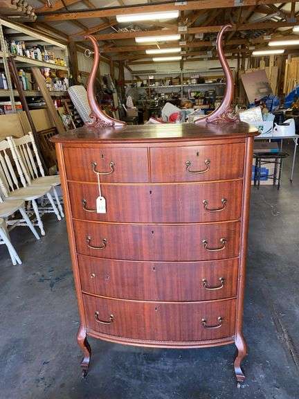 6 drawer dresser on casters missing mirror 34” w x 20.25”d x 48” to top of dresser image