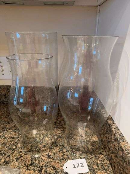 4 glass hurricanes 12" - 14" image