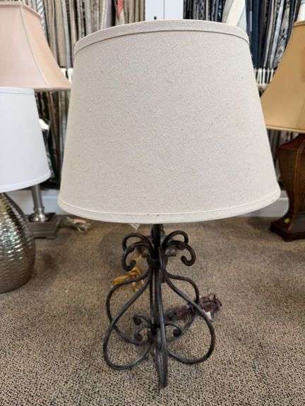 TM1154 AGED BRONZE CAST IRON SCROLL 28" - STYLECRAFT HOME COLLECTION, INC. & B8567BO (FEATHERLITE) LAMP 32" image