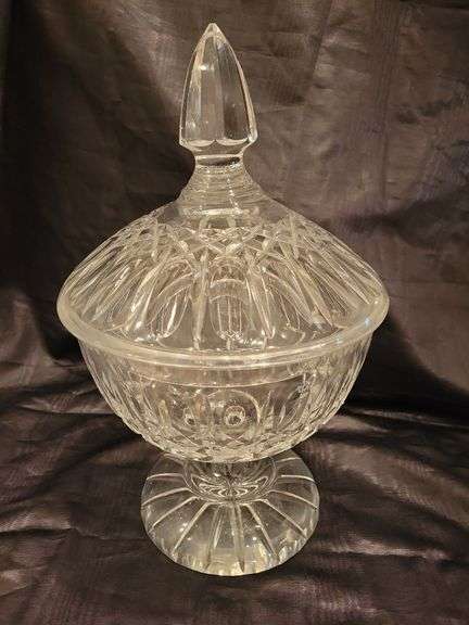 Vintage Tall Glass Compote 14" tall image