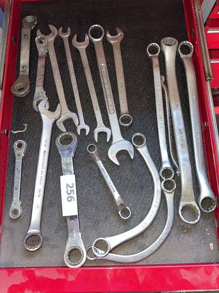 Misc size SAE combination wrenches, box wrenches, ratcheting wrenches image
