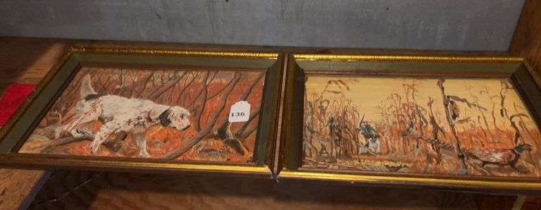 2 bird hunting prints image