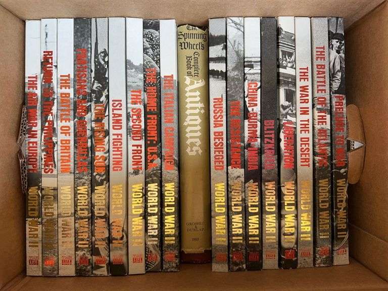 World war II book series, misc books in box image