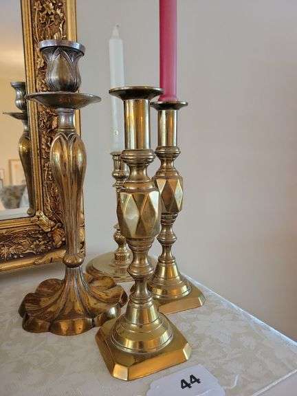 4 Brass Candlesticks image