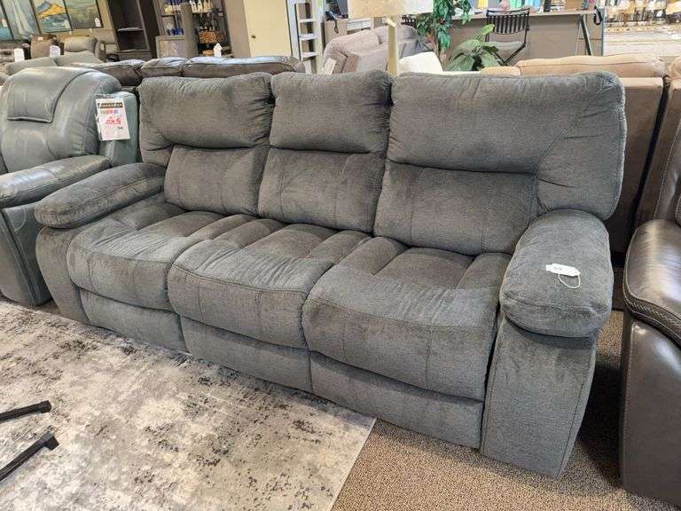 GRAY TRIPLE RECLINING SOFA CHAPMAN-polo - PARKER HOUSE FURNITURE image