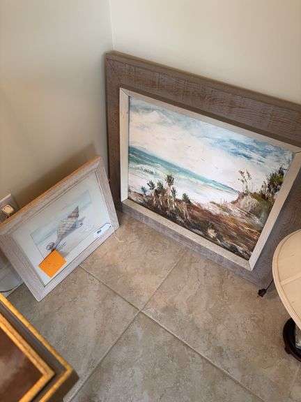 15” x 17” sea shell print, 13 x 17” oil on canvas,  27” x 30” Oceanside picture on canvas image