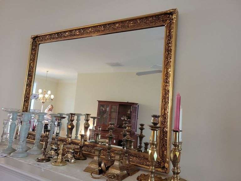 Framed Goldtone Mirror 54 x 38 image