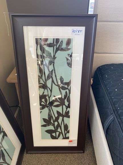 2 WALL ART PICTURES NEW CENTURY SILHOUETTE PLANTS, 21”w x 45”h image