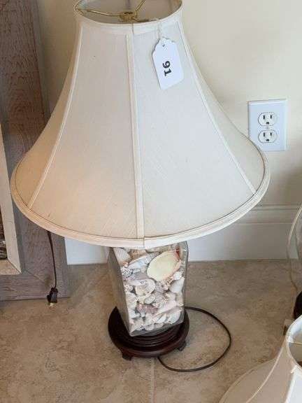 2 glass 27” sea shell lamps image