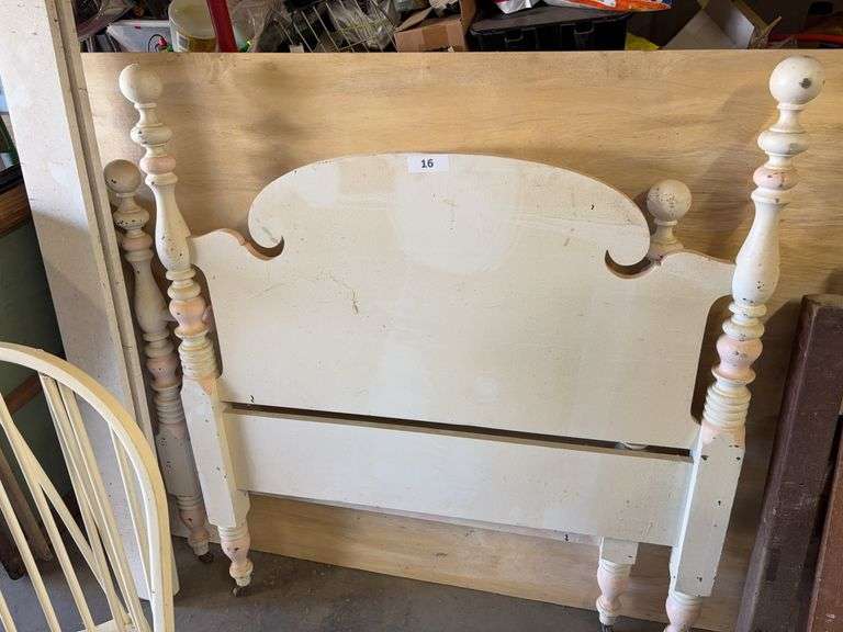 Solid Cherry Twin bed - Painted White