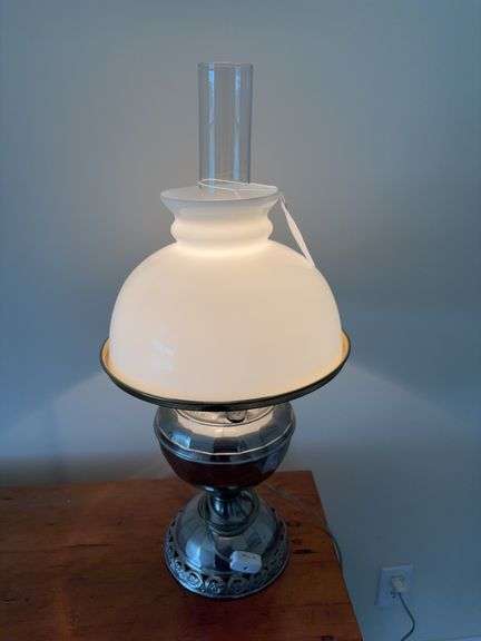 Vintage electrified B & H lamp image