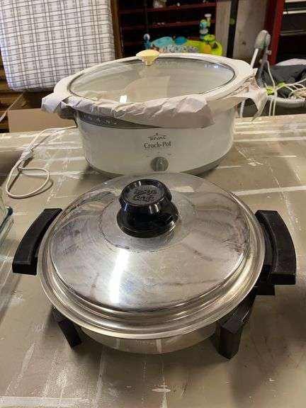 Crock Pot, electric Lustre Craft cooker, 2 skillets image