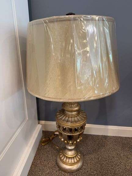 PT1214 ELDORADO (STYLECRAFT) 31" LAMP & 18" LAMP (DAMAGED), BG2004 MORROCCAN GOLD 23" TABLE LAMP image