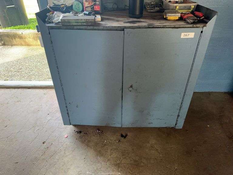 Metal tool cabinet and content inside not on top image