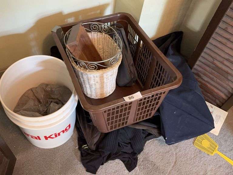 Bucket, laundry basket, waste cans, misc image