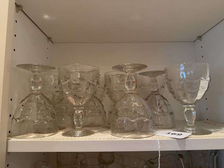 12 Cambridge Glass Vintage Cascade Crystal ~8 oz Tea~Water Goblet image