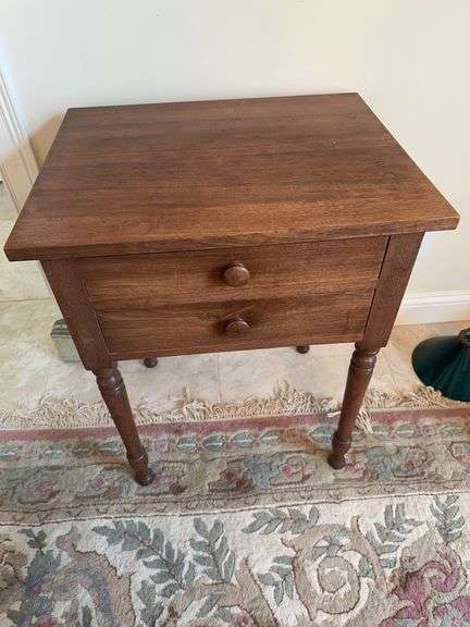 2 drawer wooden lamp table image