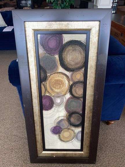PAIR OF CIRCLE ART WALL PICTURES 22”w x 46.75”h image