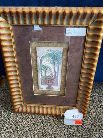 PAIR OF BH8818 SM MONKEY & PALMS (DEPICTURE - PICTURES image