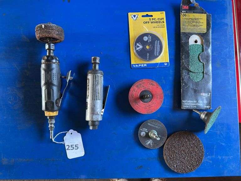Pneumatic die grinders with cut off wheels image