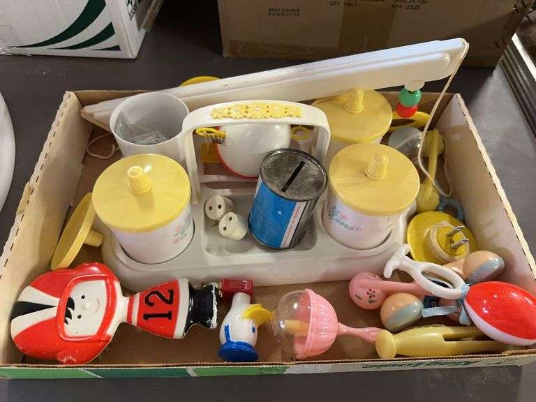 Vintage baby items and potty chair image