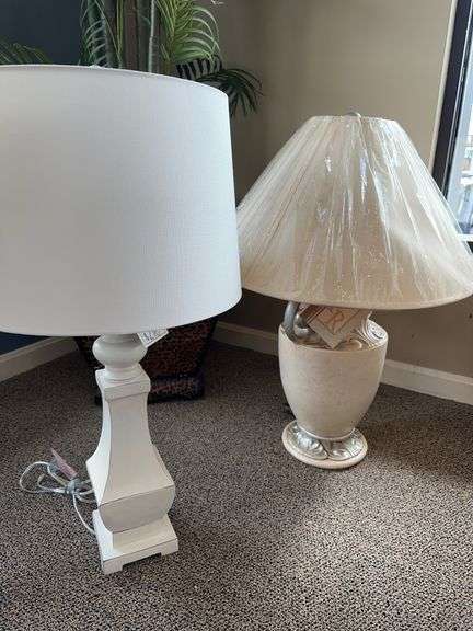 Cory Martin white base lamp, Peters Revington Furniture lamp image