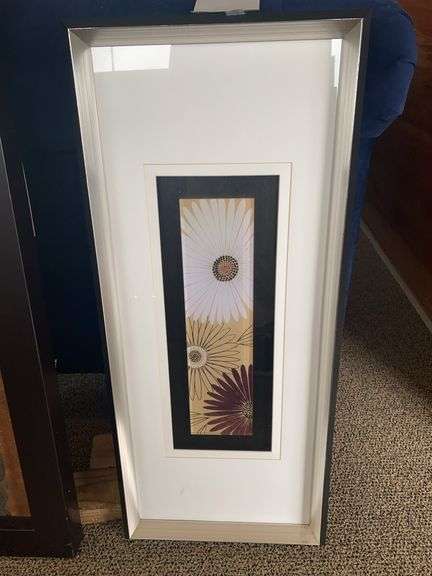 4 WALL PICTURES, 13.75”w x 31”h RETRO FLORAL, 16.25”w x 40.5”h ABSTRACT VASE, 19”w x 43”h NEW CENTURY RACHAEL GARDEN II, 26”w x 50”h TREE LINE image