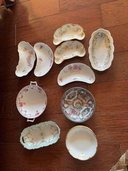 Haviland & misc china bone dishes, plates, serving dishes image