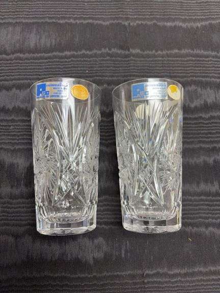 2 Czechoslovak lead crystal glasses image