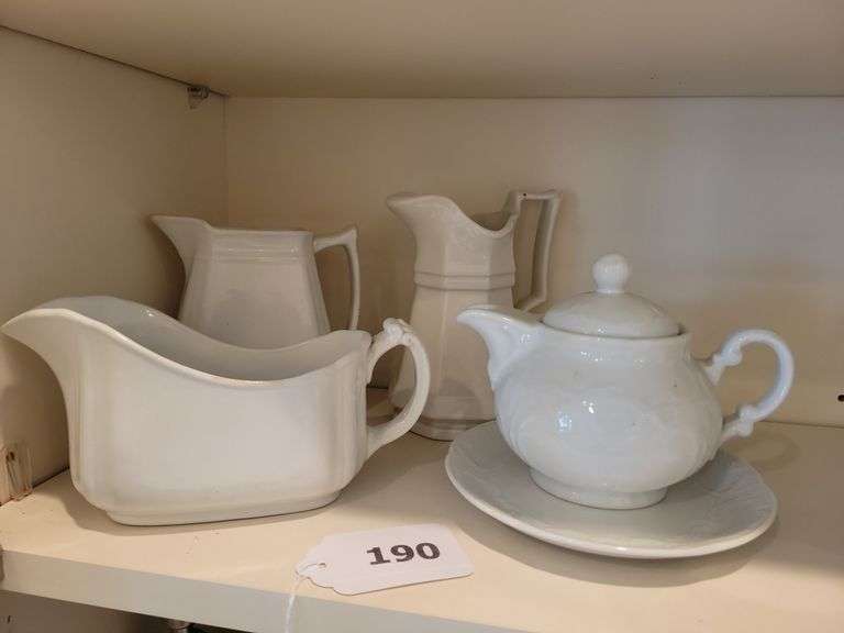 Gravy Boat, Pitchers, Small Teapot, Saucer image