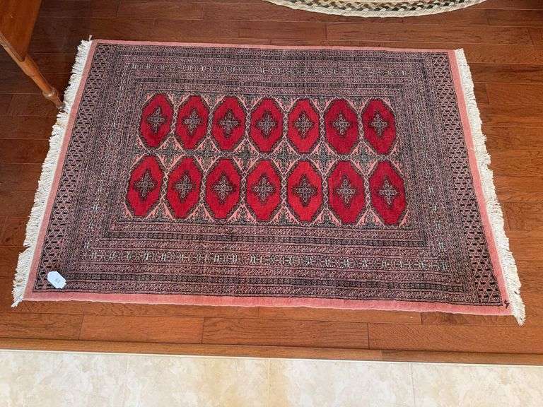 Wool hand-woven rug 52" x 77" image