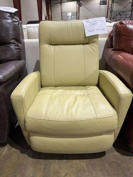 Power leather recliner image