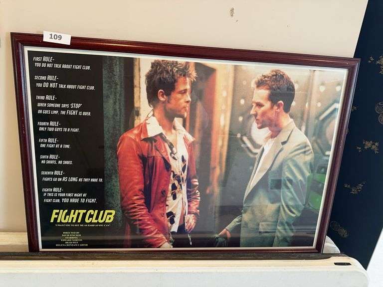 Framed Fight Club picture 27” x 28” image